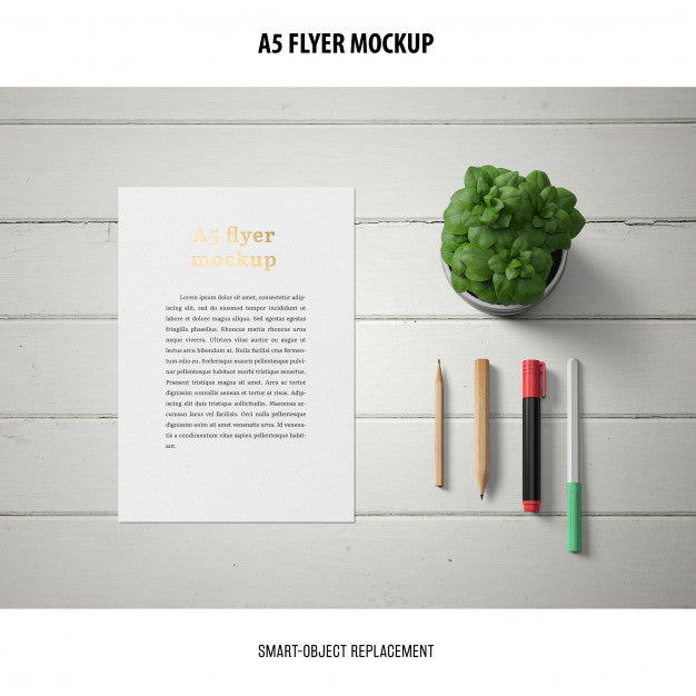 Flyer Mockup In A Desktop Psd