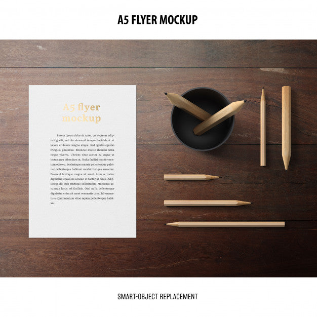 Flyer Mockup In A Desktop Psd