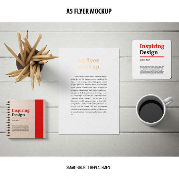 Flyer Mockup In A Desktop Psd