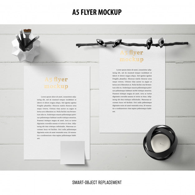 Flyer Mockup In A Desktop Psd