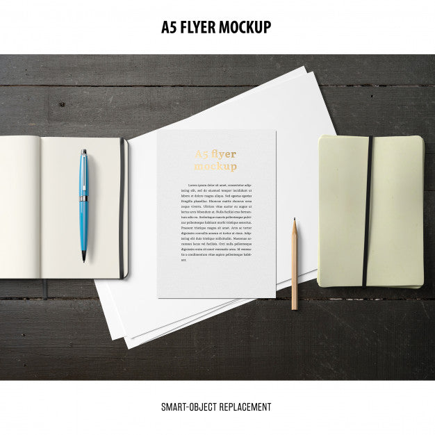 Flyer Mockup In A Desktop Psd