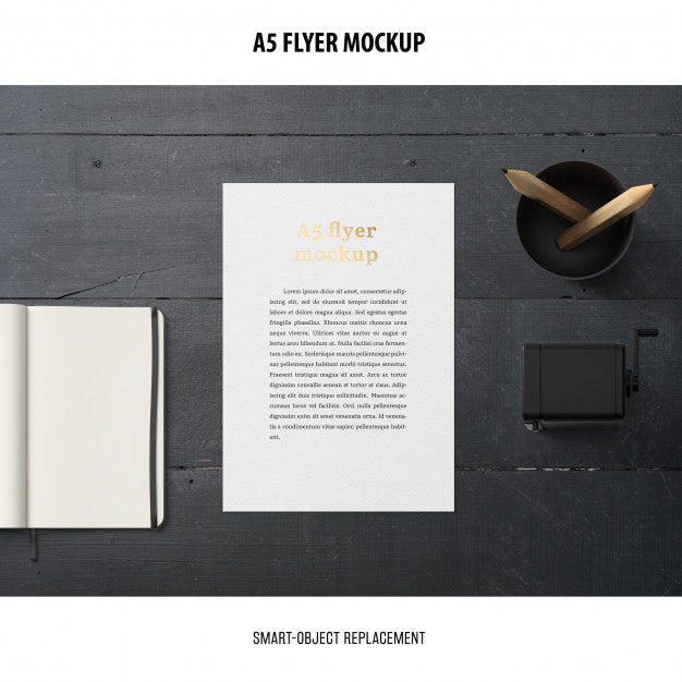 Flyer Mockup In A Desktop Psd
