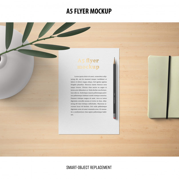 Flyer Mockup In A Desktop Psd
