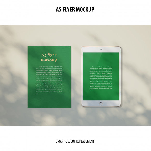 Flyer Mockup In A Desktop Psd