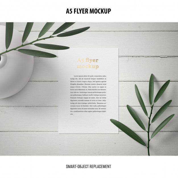Flyer Mockup In A Desktop Psd