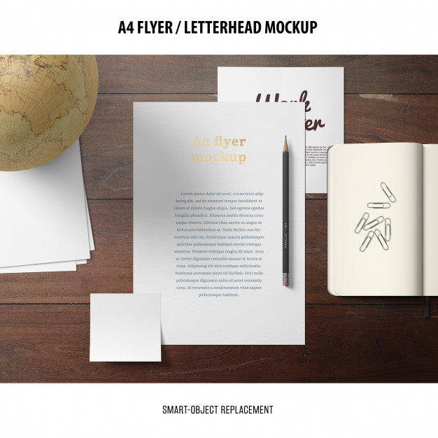 Flyer Or Letterhead Mockup Psd