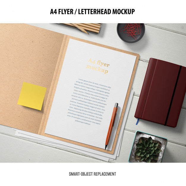 Flyer Or Letterhead Mockup Psd