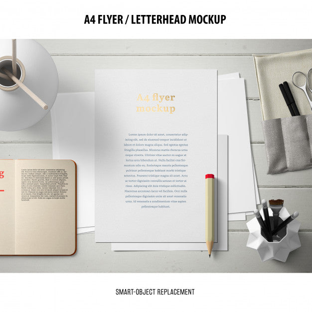 Flyer Or Letterhead Mockup Psd