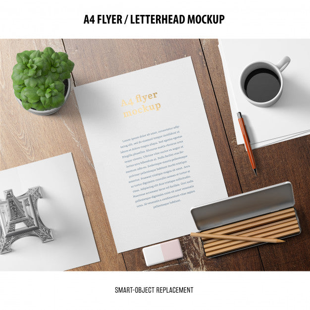 Flyer Or Letterhead Mockup Psd
