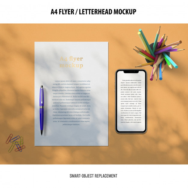 Flyer Or Letterhead Mockup Psd