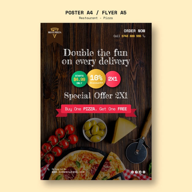 Flyer Template For Pizza Restaurant Psd