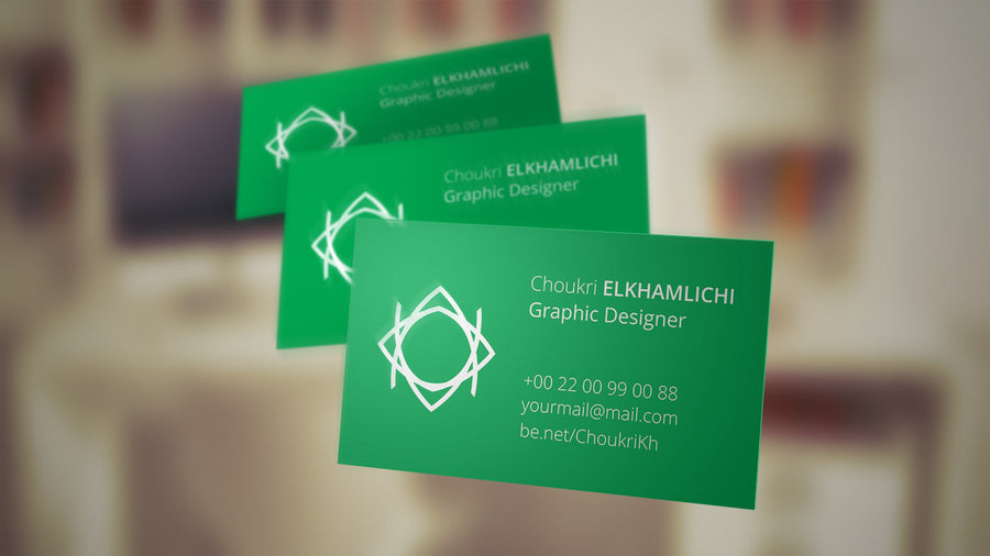 Flying Business Card Mockup