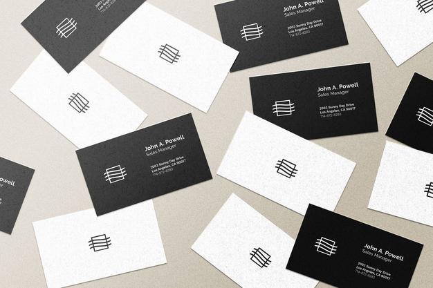 Flying Business Cards Mockup Psd
