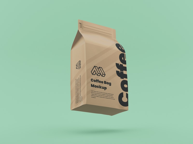 Flying Coffee Bag Mockup