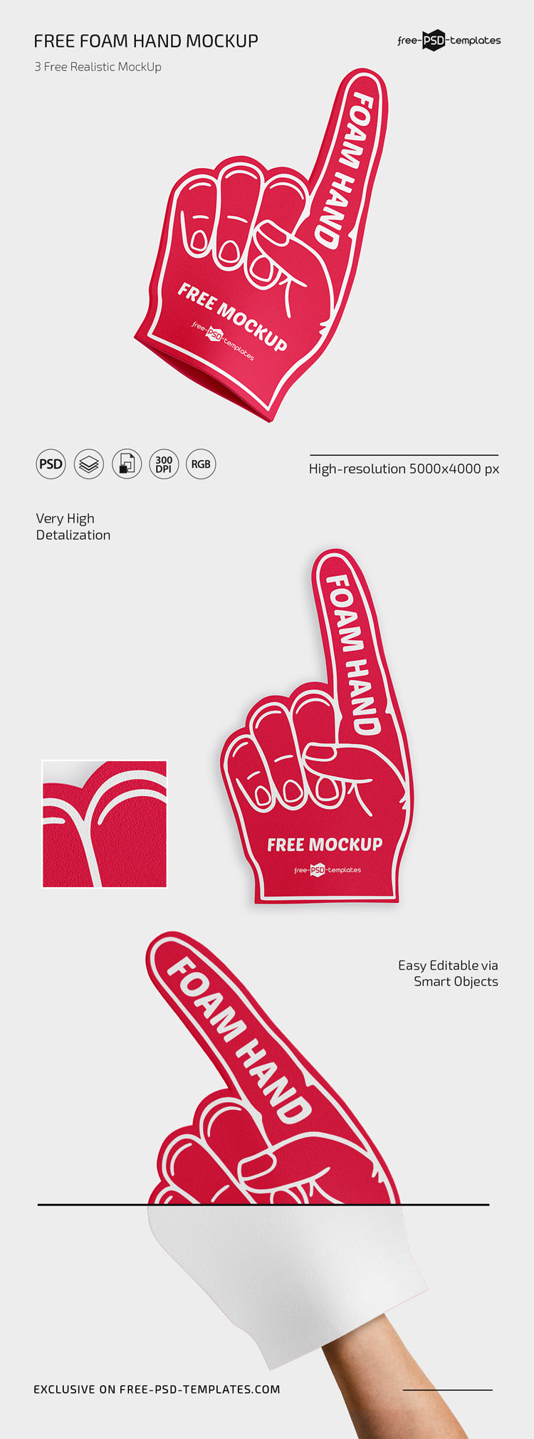 Foam Hand Mockup Set