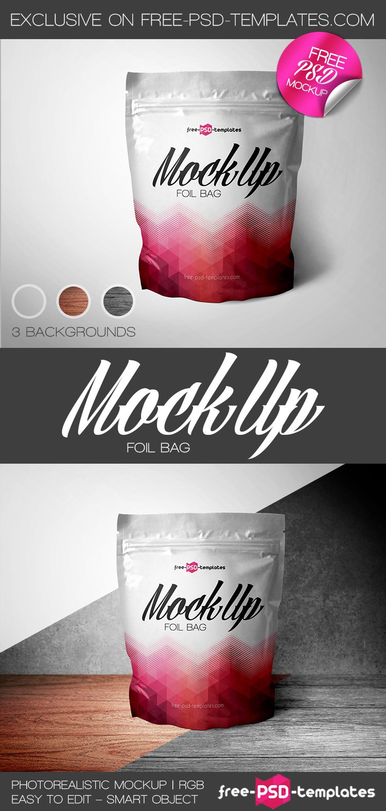 Foil Bag Packaging Mockup Psd