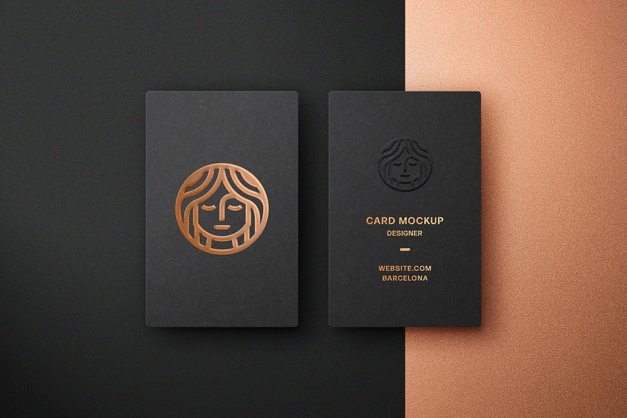 Foil Embossing Business Card Mockup PSD