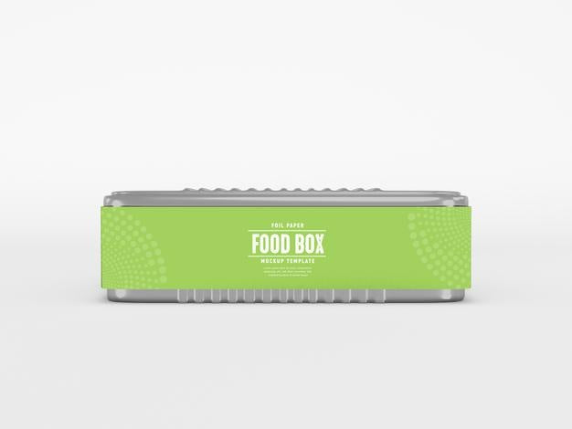 Foil Paper Food Box With Sleeve Mockup Psd