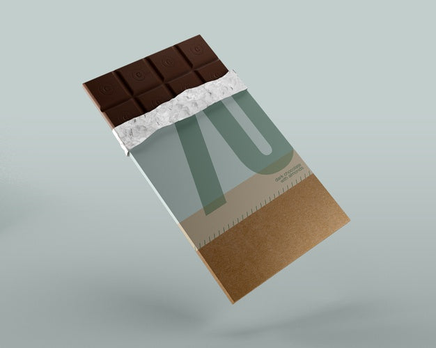 Foil Wrap For Chocolate Tablet Mock-Up Psd