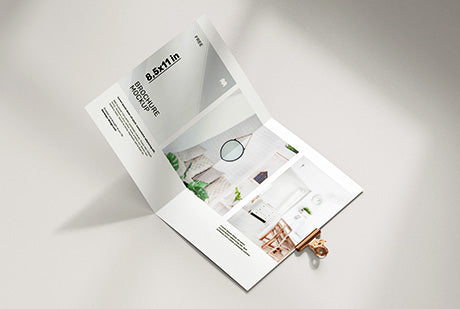 Folded 8.5 X 11 In Brochure Mockup