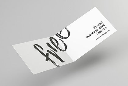 Folded Business Card Mockup