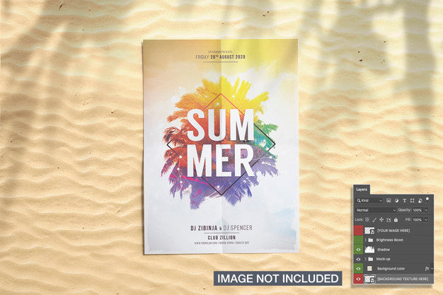 Folded Flyer Mockup Psd