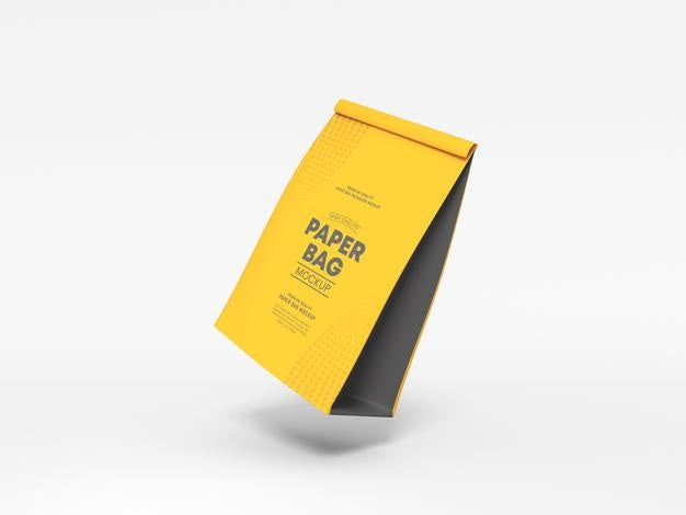 Folded Paper Bag Packaging Mockup Psd