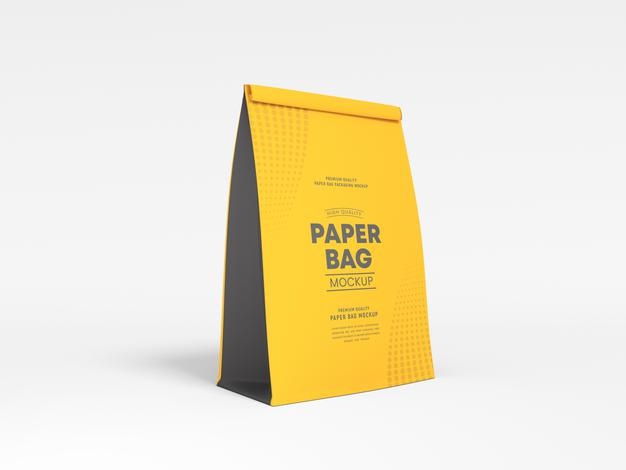 Folded Paper Bag Packaging Mockup Psd