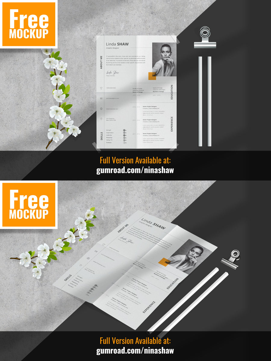 Folded Paper Mockup Psd Template