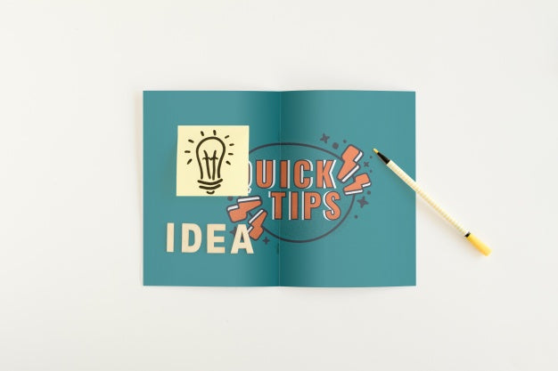 Folded Paper Mockup With Tips Concept Psd