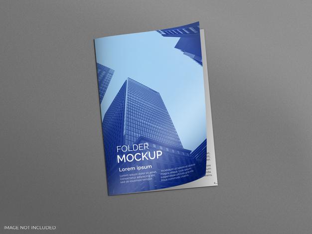 Folder In Grey Surface Mockup Psd