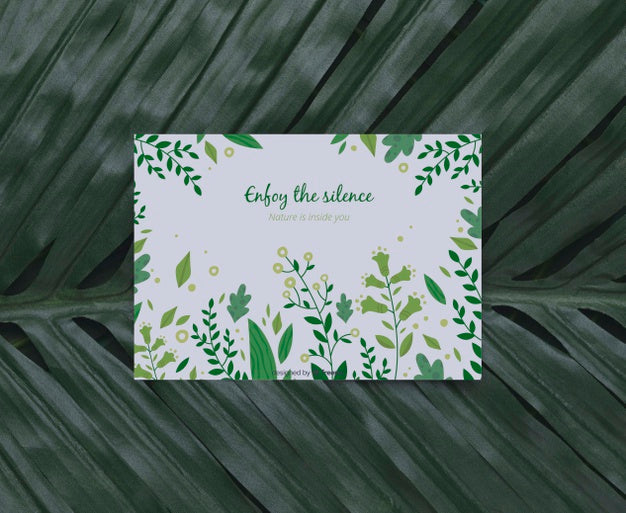Foliage With Inspirational Message On Card Psd