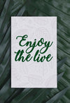 Foliage With Motivational Message On Card Psd