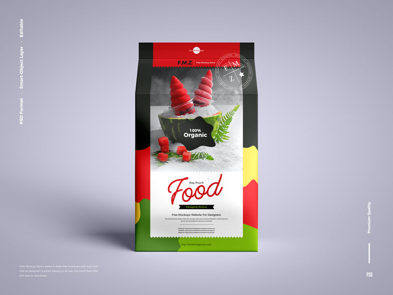 Food Bag Pouch Packaging Mockup
