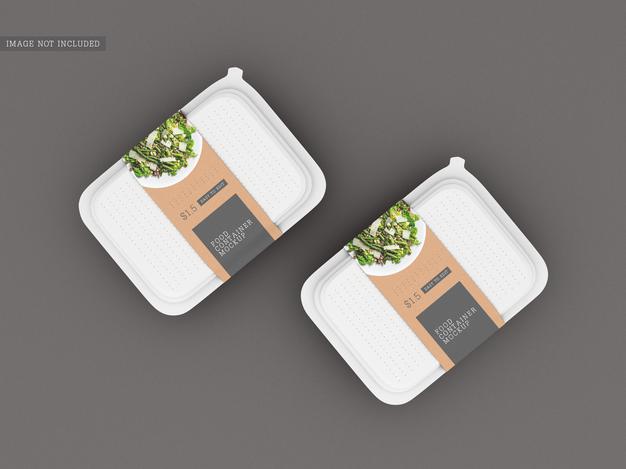 Free Take Away Plastic Box Food Container Mockup PSD Set - Good Mockups