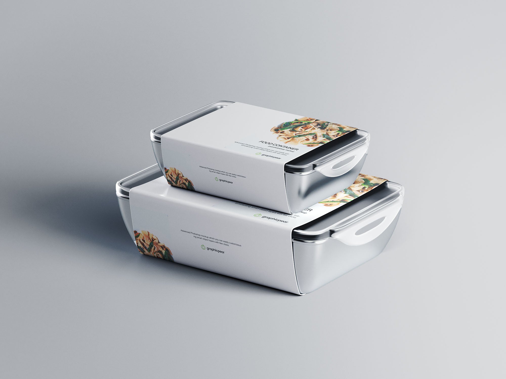 Food Container Mockup With Label
