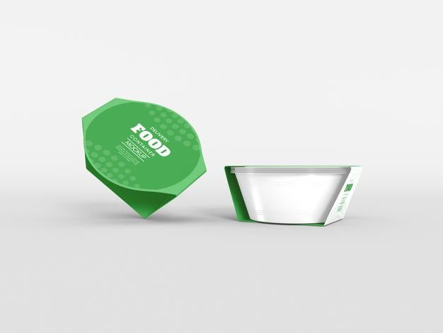Food Delivery Container With Sleeve Mockup Psd