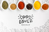 Food Lover And Bowls Filled With Spices Mock-Up Psd