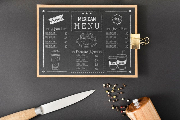 Food Menu Concept Mock-Up Psd