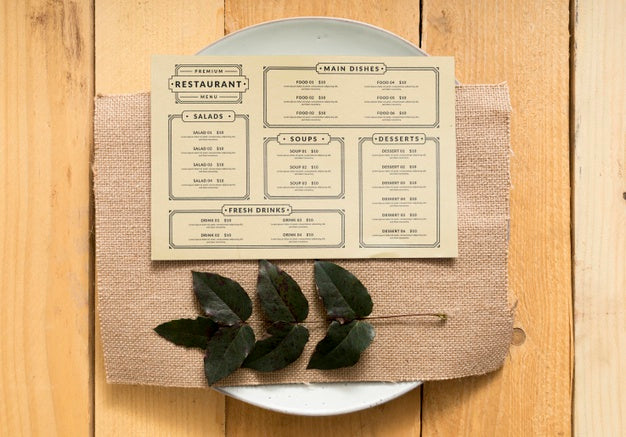 Food Menu Concept Mock-Up Psd