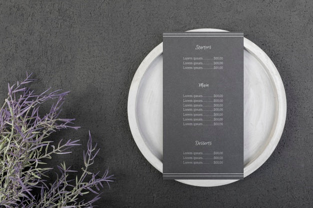 Food Menu Concept Mock-Up Psd