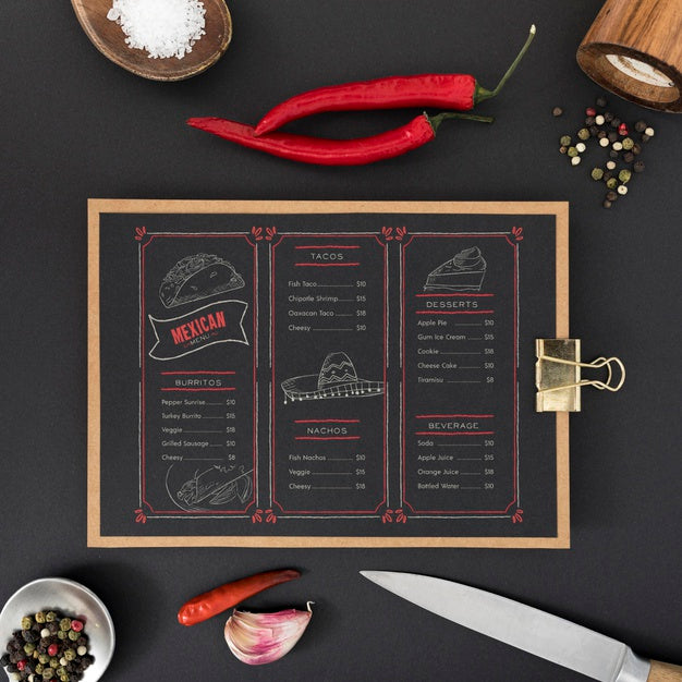 Food Menu Concept Mock-Up Psd