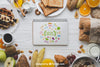 Food Mockup With Notebook Psd