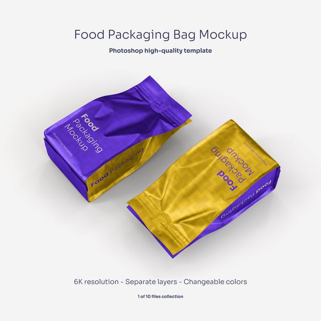 Food Packaging Bag Mockup Psd