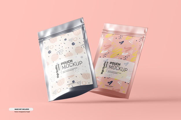 Food Supplement Pouch Packaging Mockup Psd