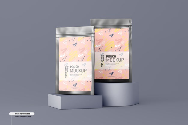 Food Supplement Pouch Packaging Mockup Psd