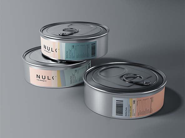 Food Thin Tin Cans Mockup