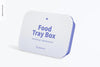 Food Tray Box With Label Mockup, Leaned Psd