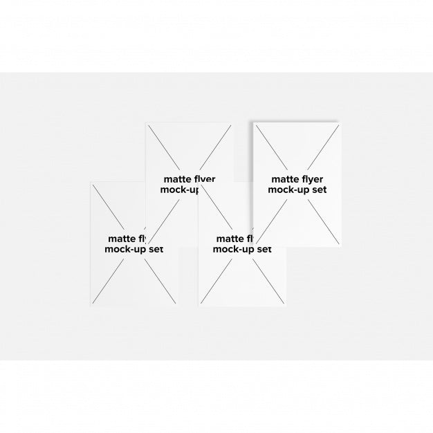 Four Matte Flyer Mock Up Psd