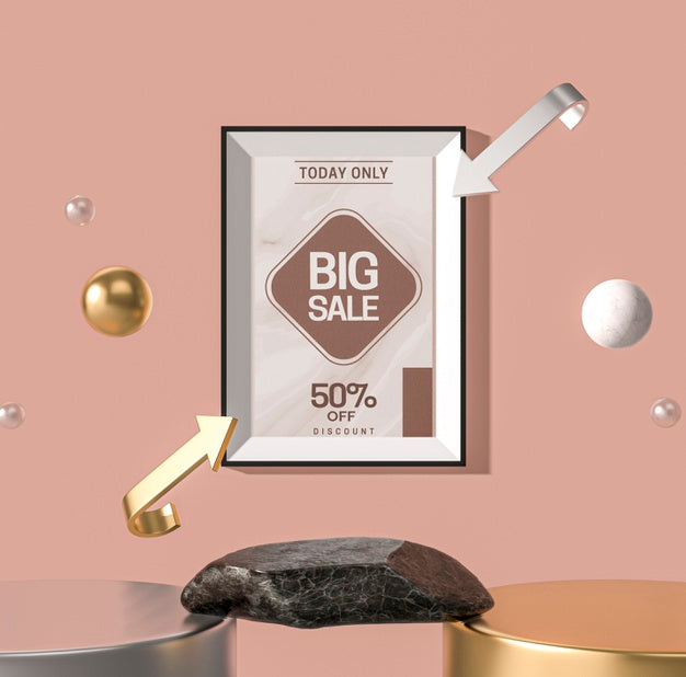 Frame 3D Mock-Up And Marble Psd